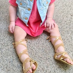 Toddler Gold Gladiator Sandals